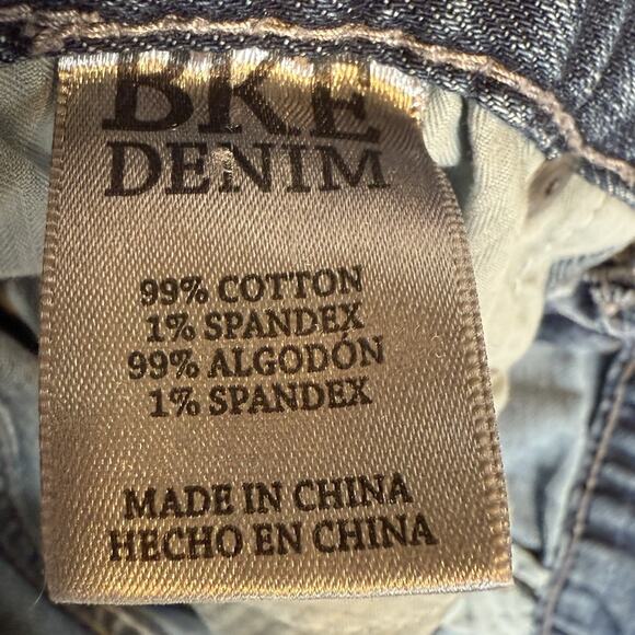 BKE Buckle Mens Carter 33L x 32 Thick Stitch Stretch Blue Denim Jeans - Picture 10 of 10